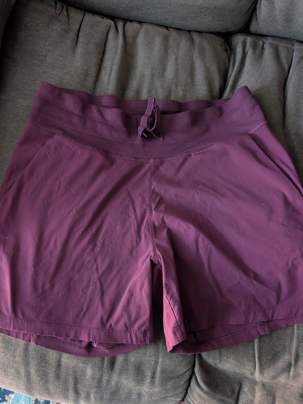 Tuff Athletics Plum Athletic Shorts with Drawstring Waist